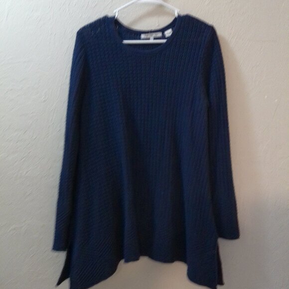 eight eight eight Navy Waffle Knit Swing Sweater – Women’s Medium - Picture 1 of 2